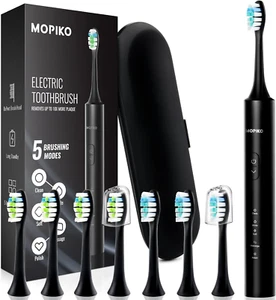 Cepillo de dientes eléctrico Sonic, kit de cepillo de dientes de viaje recargable, 5 modos IPX7 Wate - Imagen 1 de 13
