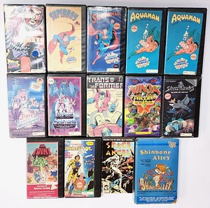 Marvel DC VHS Kids Video Tape LOT Magneto Transformers Superman Aquaman He-Man - Picture 1 of 9