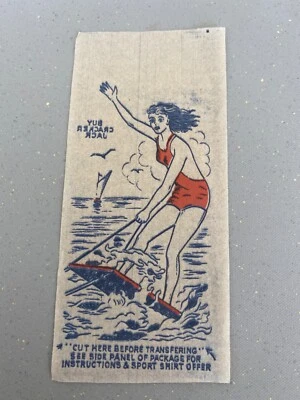 RARE CRACKER JACK PRIZE TISSUE PAPER IRON ON TRANSFER/1930'S-40'S-EXCELLENT - Image 1 of 4