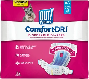 OUT! Disposable Female Dog Diapers | Absorbent Female Dog Diapers with Leak Prot - Picture 1 of 9