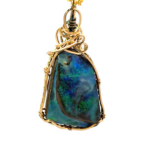 Boulder Opal Pendant set in 9ct yellow Gold