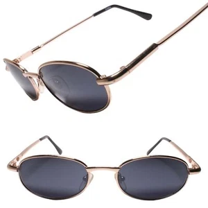 Rare True Vintage Timeless 80s Grunge Style Nostalgic Vibes Gold Oval Sunglasses - Picture 1 of 3