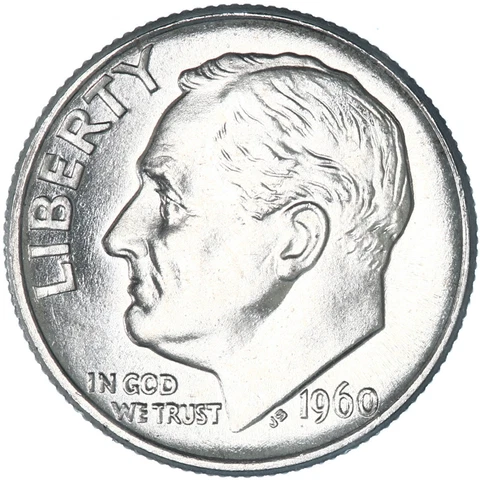 1960 (P) Roosevelt Dime 90% Silver Choice BU US Coin See Pics X382 Cover