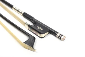 1X Cello Bow 4/4 Carbon Fiber Straight balance AAA HorseTail Ebony Frog - Picture 1 of 6