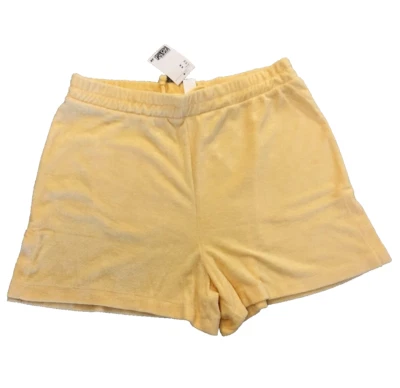 Pantalones Cortos H&M Amarillo Cordón Mezcla Algodón Talla M Tiro Alto Acogedores Suave Abertura Lateral Foto 1 de 4