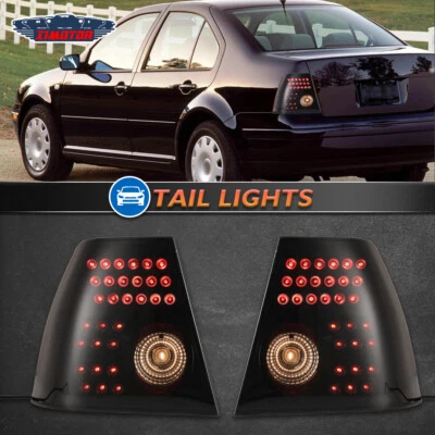 For 1999-2003 VW Volkswagen Jetta LED Tail Lights Smoke Lens RearLamps PAIR  - Изображение 1 из 4