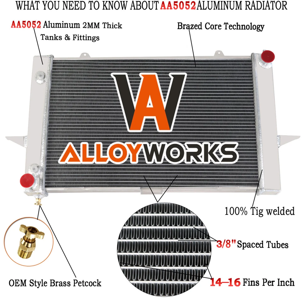 Radiador completo de aluminio de 3 filas para Volvo V70 C70 S70 1998-2004 2000 2,3 L 2,4 L L5 Foto 1 de 4