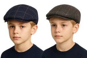 Sirri Jungen Tweed Fensterscheibe Karo Baker Boy Flatcap Peaky Blinders Mütze Alter 1-16 - Bild 1 von 5