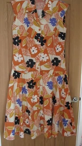 FINK MODELL VINTAGE SUMMER DRESS - COTTON MID CALF LENGTH- MULTI COLOURED- SIZE - Picture 1 of 6