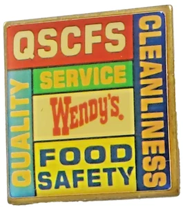 Prendedor de solapa Wendy's Restaurant "QSCFS" 1" - Imagen 1 de 2