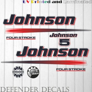 Johnson 5 HP Four Stroke outboard engine decal sticker set kit reproduction 5HP - Picture 1 of 2