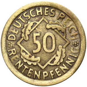 German Reich-Weimar Republic coin 50 Rentenpfennig 1923 G - Picture 1 of 2