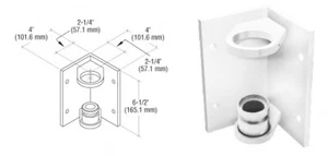 316 Polished Stainless 1-1/2" CRS Inside Corner Fascia Mount Bracket - Picture 1 of 3