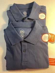 Wonder Nation School Uniform Approved Young Mens SS Polo S (34-36) Blue Lot Of 2 - Picture 1 of 7