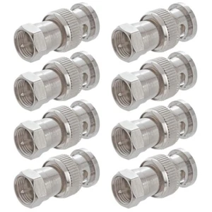 8x BNC Male to F Type Male Coaxial Connector Adapter Converter TV Antenna Gold - Picture 1 of 3