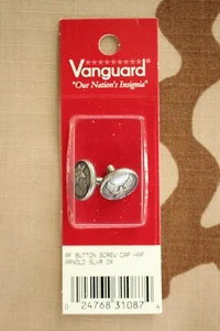 USAF AIR FORCE 1 PR. BUTTON SET FOR ENLISTED NCO & OFFICER VISOR CAP CHIN STRAP - Picture 1 of 4