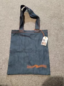 NUDIE Jeans Bag Blue  Stitch Denim Tote Jean No Size NWT - Picture 1 of 5