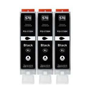 3x XXL Drucker Patrone für Canon PGI-570 BK Schwarz MG5750 TS5050 TS6050 - Bild 1 von 1