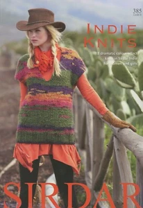 Indie Knits - Sirdar Knitting Pattern Book #385 - 18 designs for girls & women - Picture 1 of 12