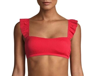 Juniors Smocked Ruffle Strap Fashion Bikini Top (Size S 3/5) BRAND NEW W TAGS - Picture 1 of 4