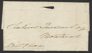 1830 Canada Durham Boat Orion Ship Letter Prescott to Montreal St Lawrence River - Foto 1 di 5