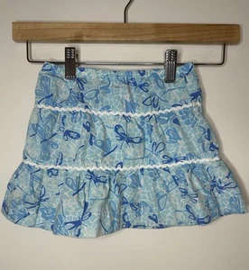 Lilly Pulitzer Girls Skirt Sz 4 Dragonfly Blue White - Picture 1 of 9