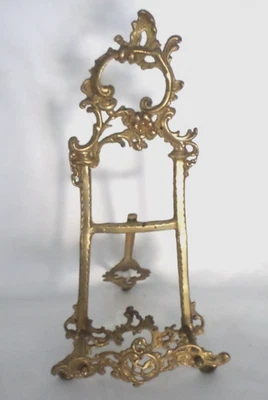 Caballete de latón vintage soporte para obras de arte para libros 18"" Foto 1 de 4