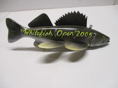 WHITEFISH OPEN 2005~FOLK ART FISH SPEARING DECOY~SIGNED~ICE FISHING LURE - Image 1 of 4