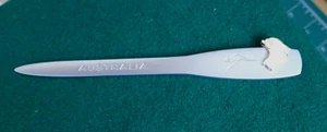 Brushed Steel Souvenir Letter opener- Australia and an etched kangaroo Excellent - Picture 1 of 2