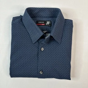 Camisa J. Ferrar Calce Ajustado Azul Manga Larga Abotonada Manga Pequeña 100% Algodón Nueva - Imagen 1 de 9