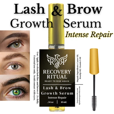 Lash & Brow Growth Serum – Longer, Fuller, Thicker Lashes – Castor & Rosehip Oil - Image 1 of 4