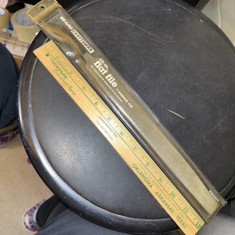 Craftsman 10 inch flat file Bastard Cut 931257 premium blk oxide finish + Cover - Image 1 of 4