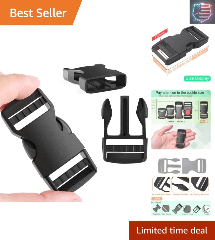 Versátil Paquete de 6 Hebillas Ajustables de 1" - Perfecto para Hágalo Usted Mismo y Equipo para Mascotas, Sin Coser Foto 1 de 4