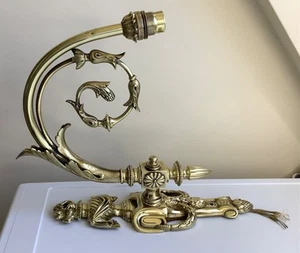 Antique Brass Wall Light Professionally Polished And Rewired - Picture 1 of 13