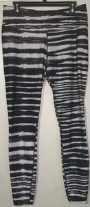 Nike Dri-Fit Black & Off White Striped Pattern Leggings-Large - Picture 1 of 3