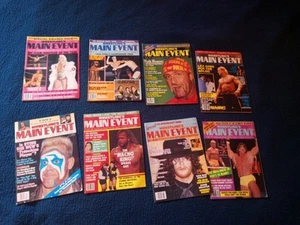 Lot Of 8 Vintage Wrestling Main Event Magazines 1980's-90s Acceptable Posters - Picture 1 of 16