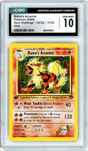 Pokemon Blaine's Arcanine GYM Challenge 1st Edition #1 CGC 10 Gem Mint - Picture 1 of 2