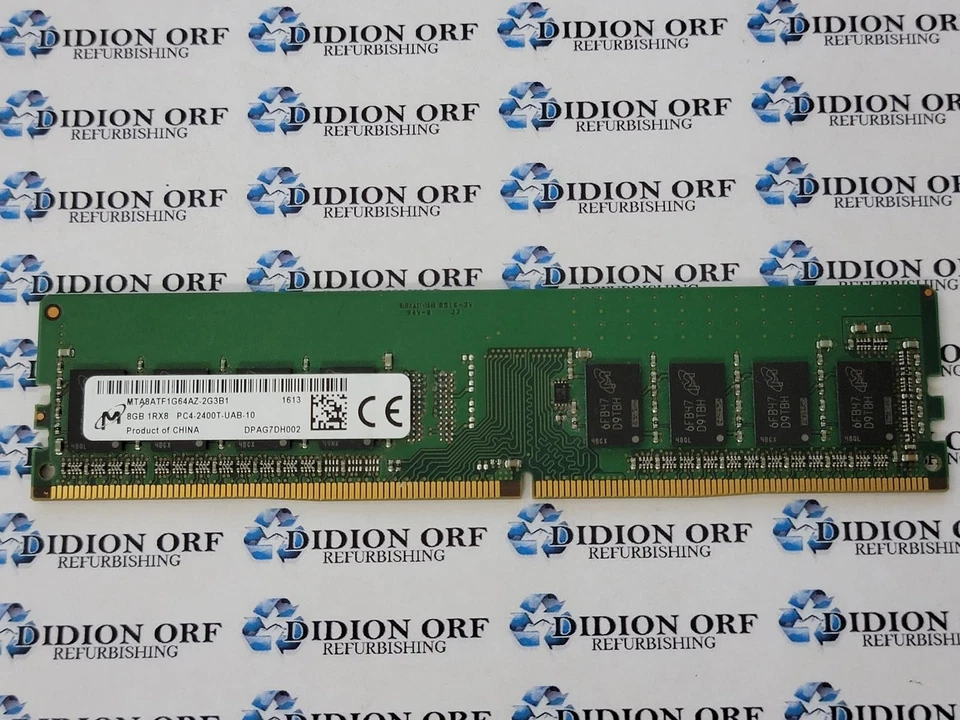 MICRON 8 GB DDR4 DESKTOP RAM PC4-2400T 1Rx8 MTA8ATF1G64AZ-2G3, SKU 13051 - Image 1 of 1