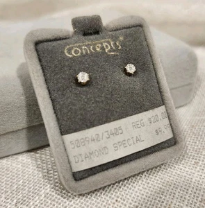 Concepts Edelstahl echte 0,01 TW Diamant Ohrstecker - Kommunion - Bild 1 von 7
