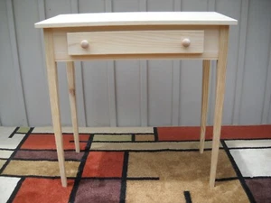 Unfinished 30"x15" Deep Sofa Pine Table w/drawer, Tapered or Straight Block Legs - Picture 1 of 10