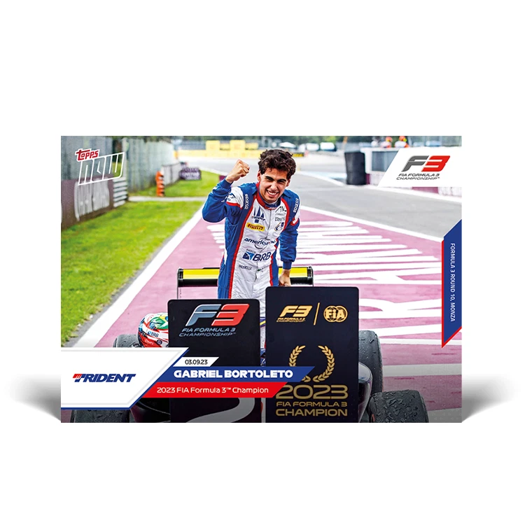 Gabriel Bortoleto - 2023 Topps Now F1  Formula 3 Champ Sauber Trident /1219 #45 - Image 1 of 2