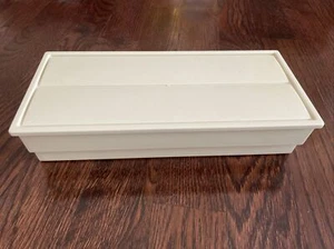 Vintage Tupperware Wax Paper Foil Holder Wall Dispenser Almond 1572-3 - Picture 1 of 12