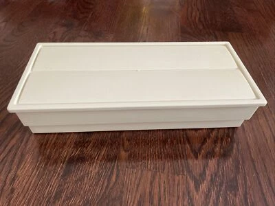 Vintage Tupperware Wax Paper Foil Holder Wall Dispenser Almond 1572-3 - Image 1 of 4