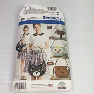 Simplicity 1181 Bags, Carla Reiss, Animal Theme Bags THIS IS A CUT PATTERN - Picture 1 of 9