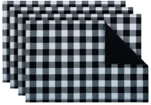 Set aus 4 gleichen Stoff Tischsets (12"x18") KARIERT BÜFFEL KARIERT, SCHWARZ, Achim - Bild 1 von 11