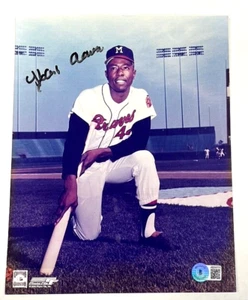 Hank Aaron Signed Auto 8x10 Vintage Photo Beckett BAS AB10773 Braves HOF - Picture 1 of 4