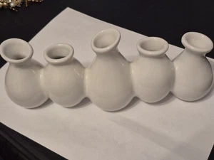 White Flower Vase 5 Conjoined Vases in one Unique Home Decor Design/Office Decor - Picture 1 of 7