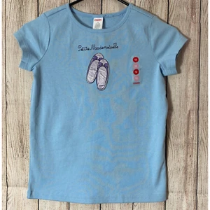 Gymboree Petite Mademoiselle blau Ballett Hausschuhe T-Shirt MÄNGEL neu mit Etikett Größe 12 - Bild 1 von 6