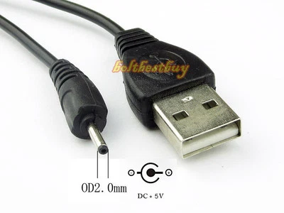 USB A Male to 0.6 x 2.0mm Small Pin Plug 5V DC Power Charger Cable For Nokia - image 1 of 3