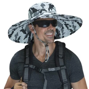 Men 6" Wide Brim Sun Hat Women Unisex Bucket Fishing Hats for Hiking Beach Sa... - Picture 1 of 7